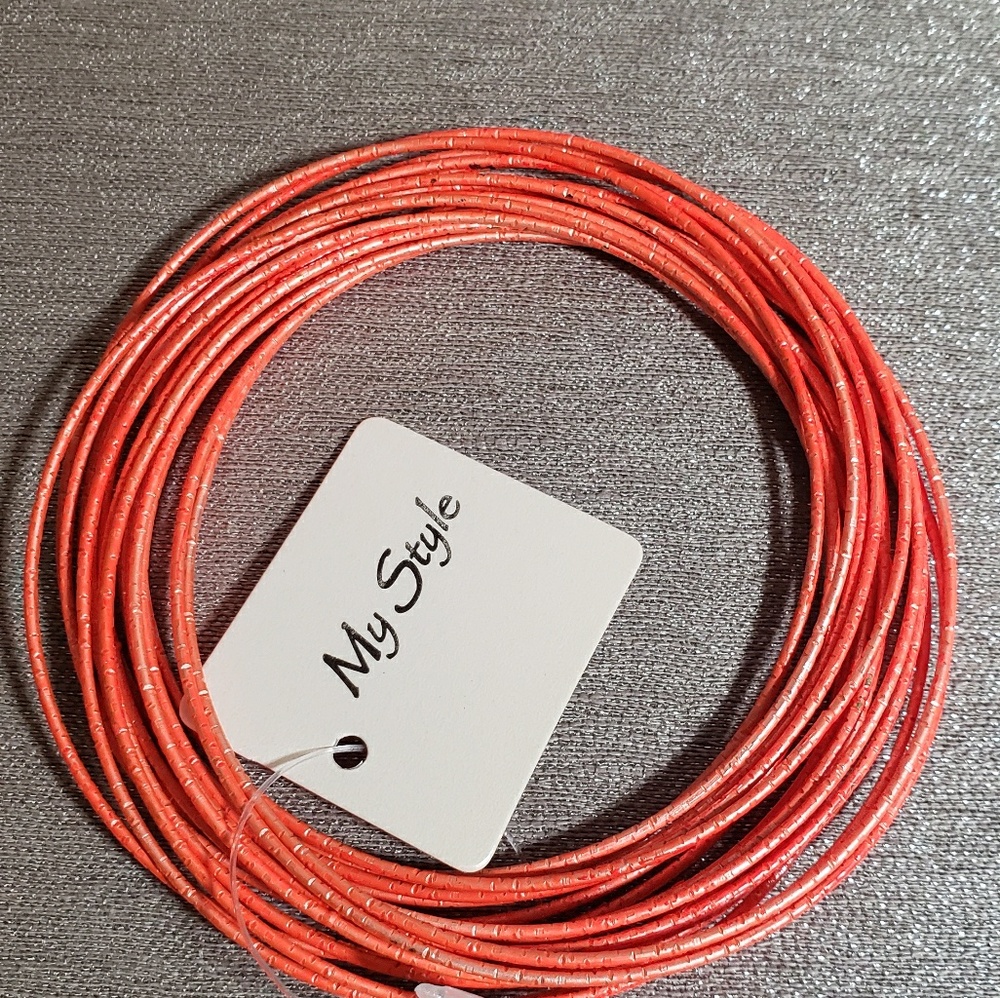 Orange Stack Bangle Bracelets